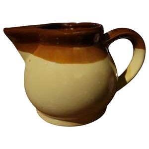 Vtg 70's Stoneware 3 Tone Milk Jug Coffee Creamer Italian Brown Faenza Ceramic